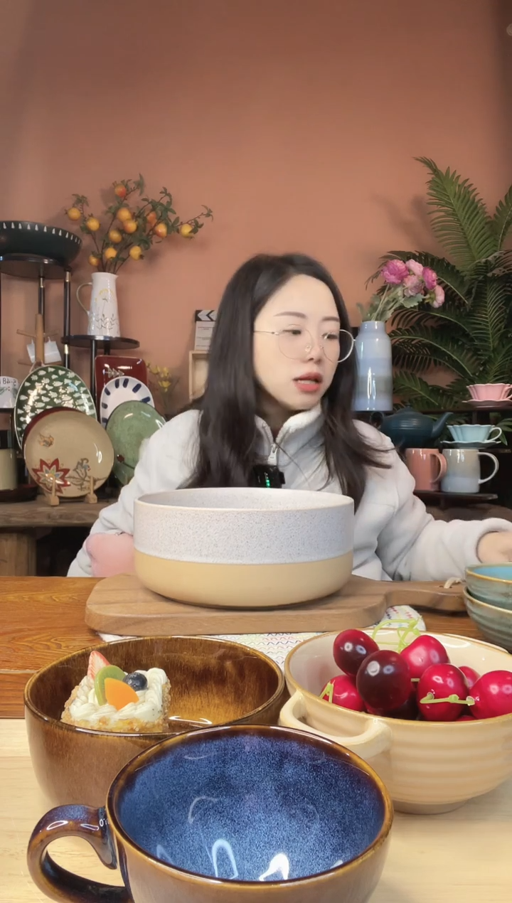 陶瓷8英寸直筒汤碗 微瑕疵