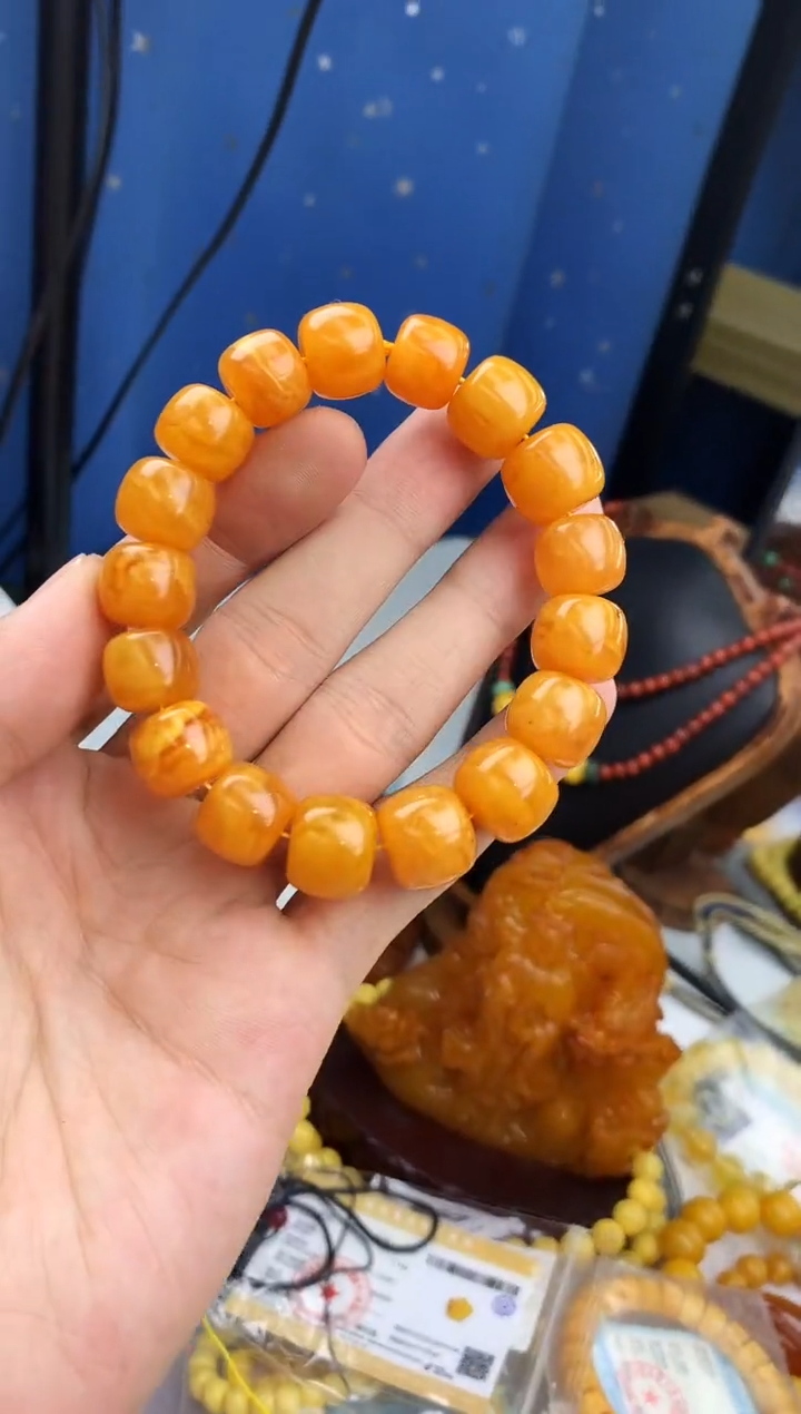 裸石蜜蜡未镶嵌手串卡13