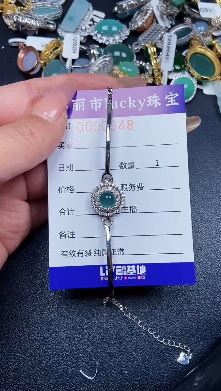 【闪购商品】翡翠颈饰银S925镶嵌0548