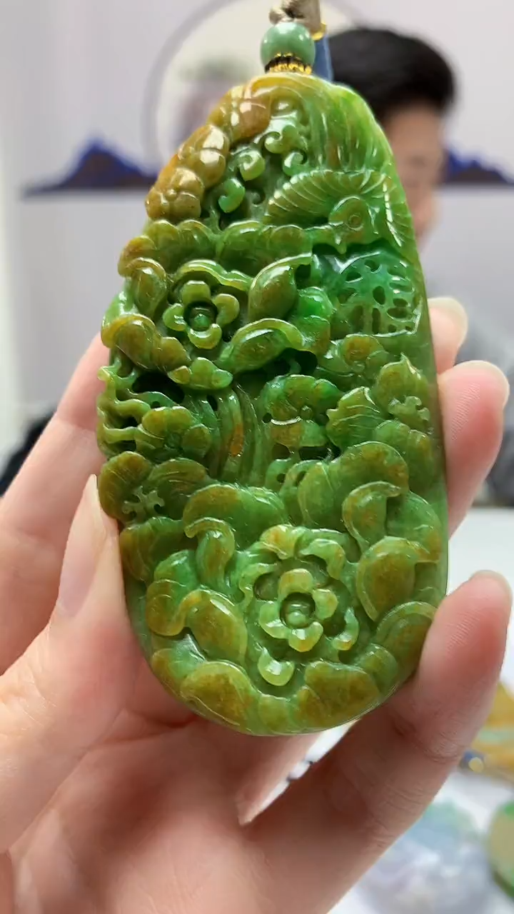 【闪购商品】定制翡翠未镶嵌4917zm-毛货挂件185花牌