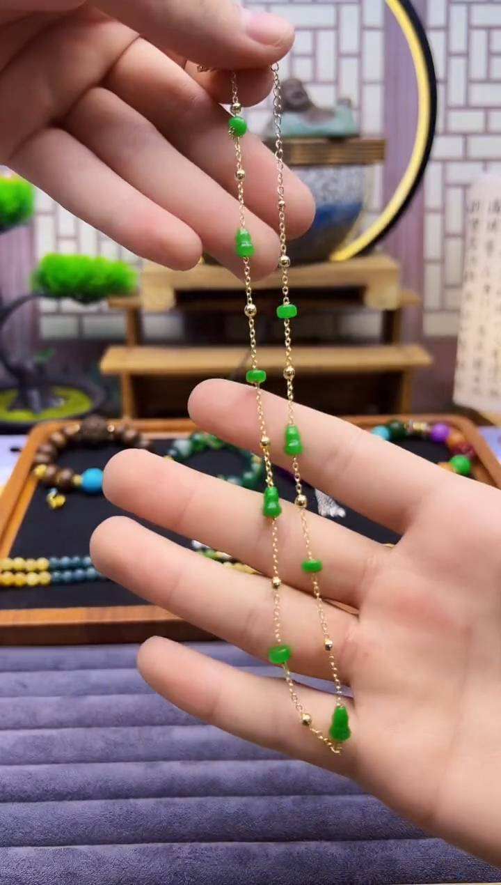 翡翠14K金镶嵌吊坠(赠链)X642