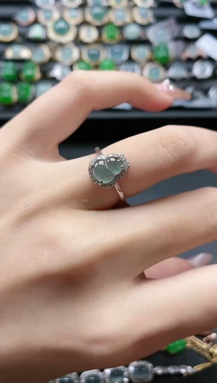 【闪购商品】翡翠戒指银S925镶嵌51511