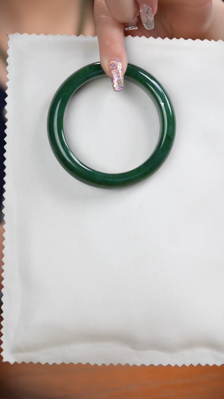 【闪购商品】和田玉（碧玉）手镯未镶嵌和田玉碧玉大宽镯60圈口