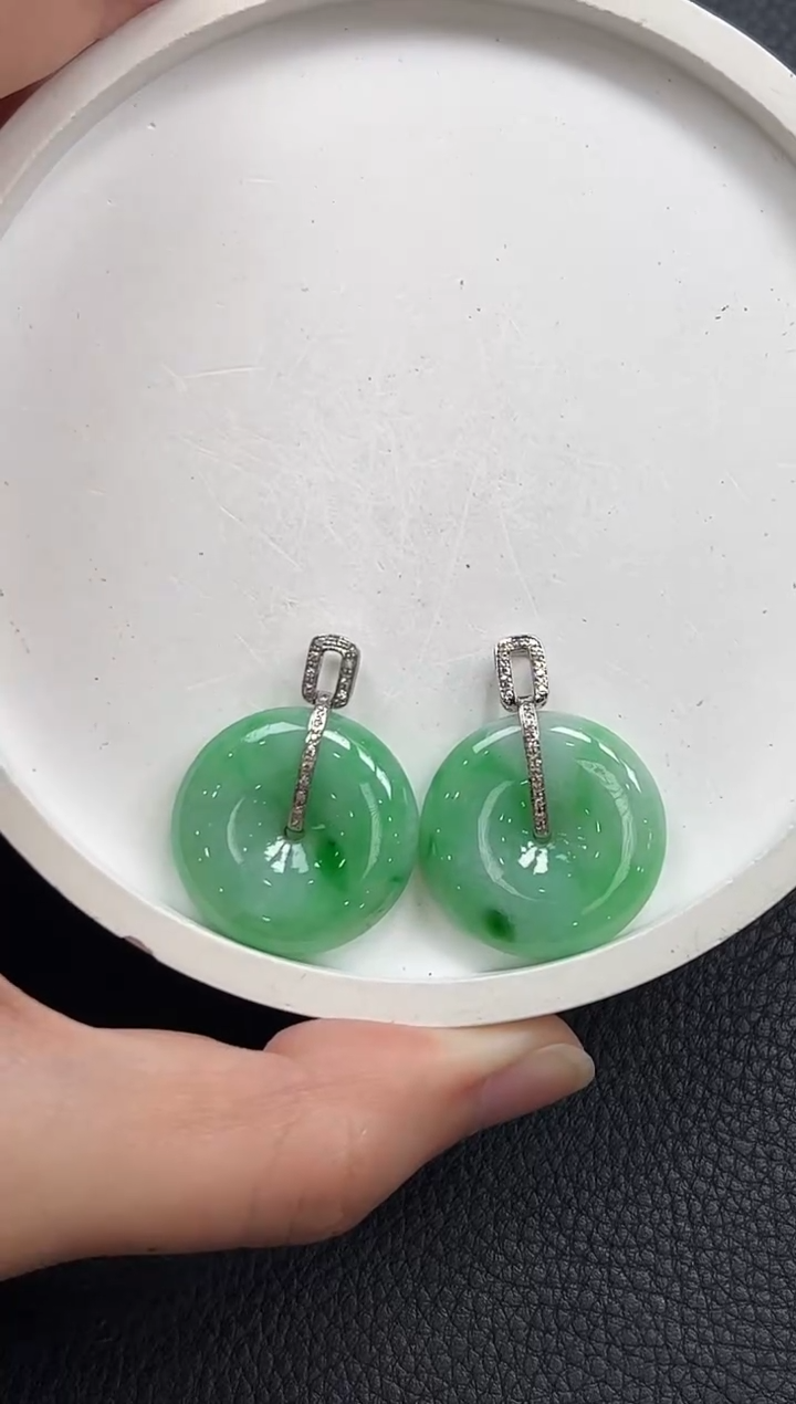 翡翠18K金镶嵌颈饰YM911-3平安扣多样性发1件