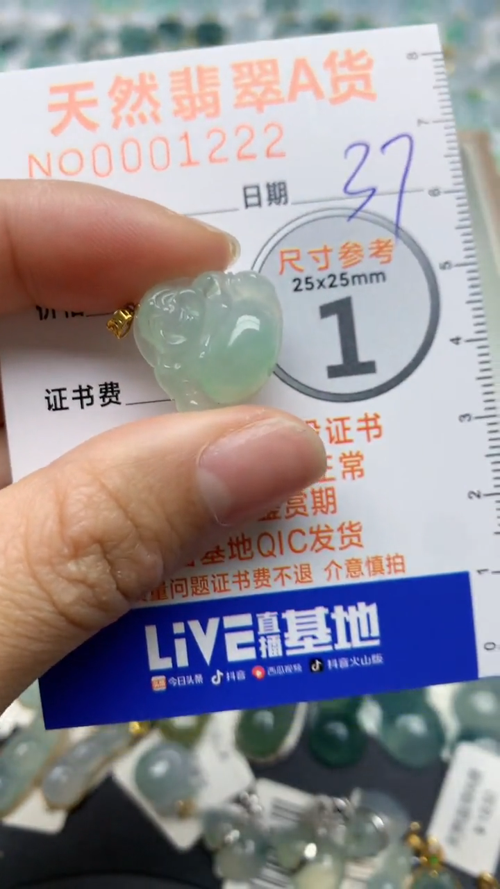 【闪购商品】翡翠颈饰18K金镶嵌天然缅甸A货翡翠37