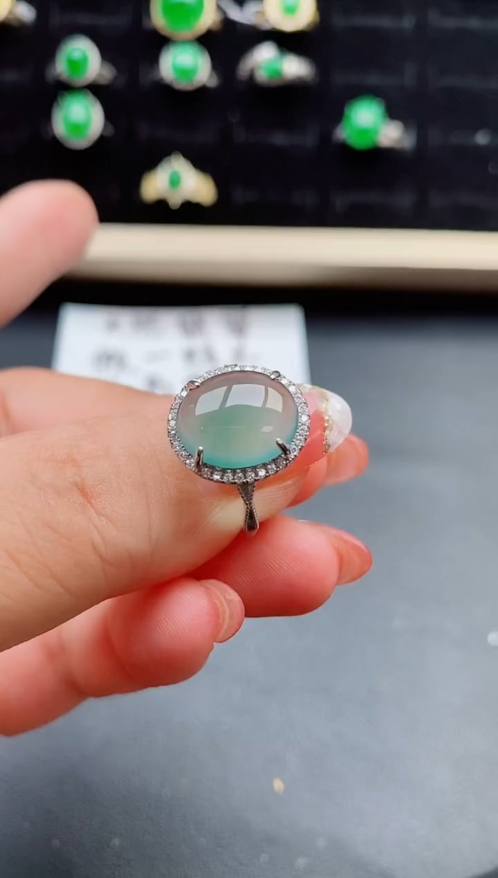 【闪购商品】翡翠戒指银S925镶嵌508005