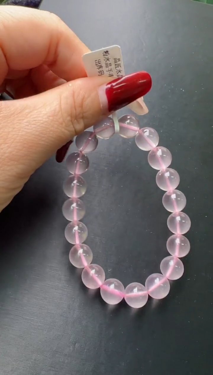 【闪购商品】紫晶手串未镶嵌粉水晶手串10m+X27053