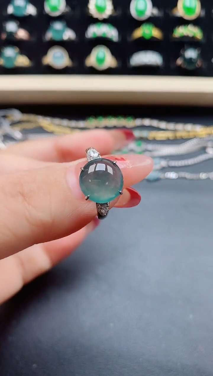 【闪购商品】翡翠戒指银S925镶嵌321312