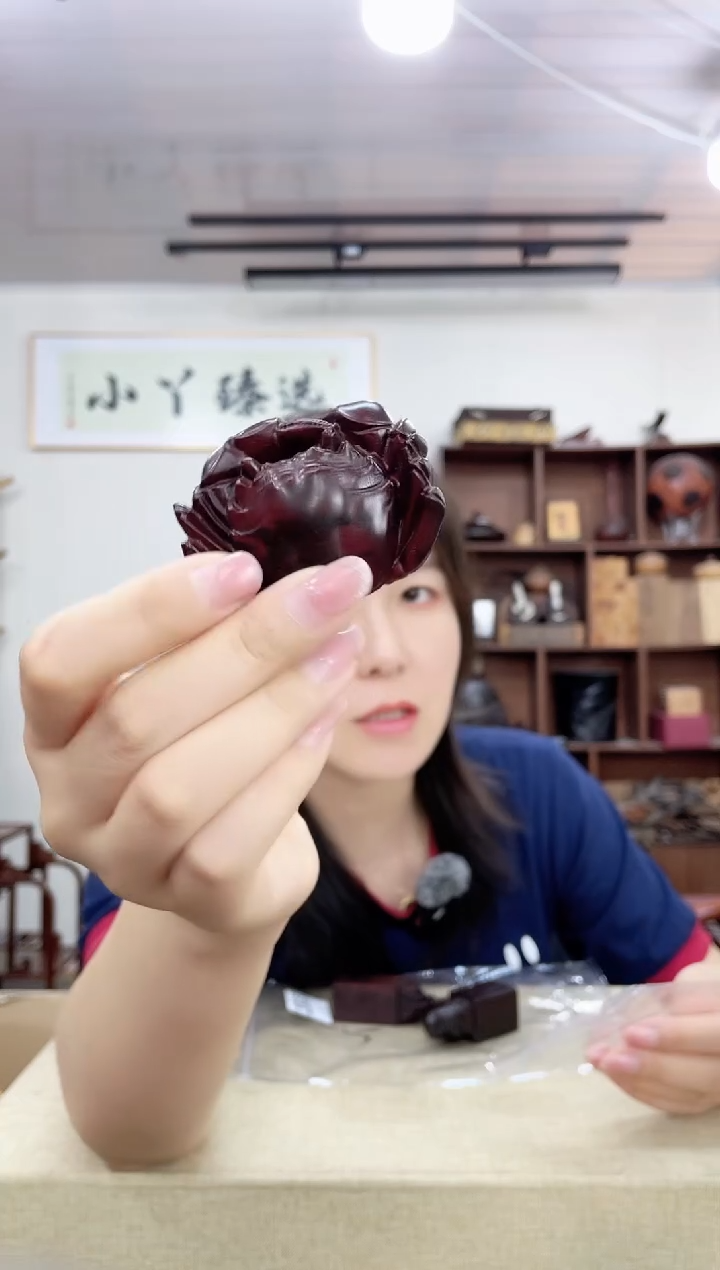 乌木类端景台202印度小叶紫檀螃蟹雕件木木木