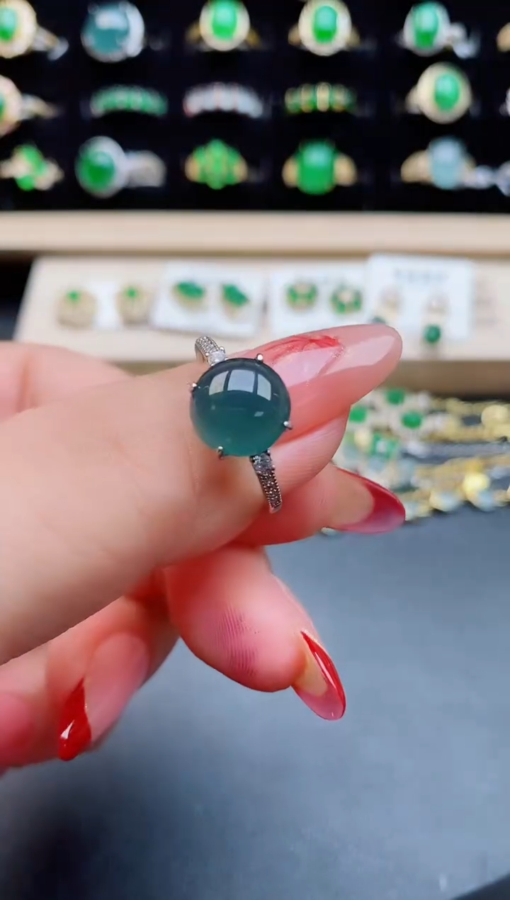 【闪购商品】翡翠戒指银S925镶嵌508550