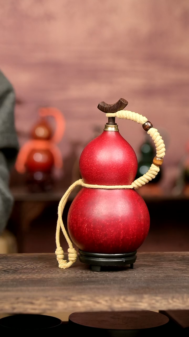 643号中药煮色  700ml左右 大漆葫芦水壶/酒壶 一物一拍