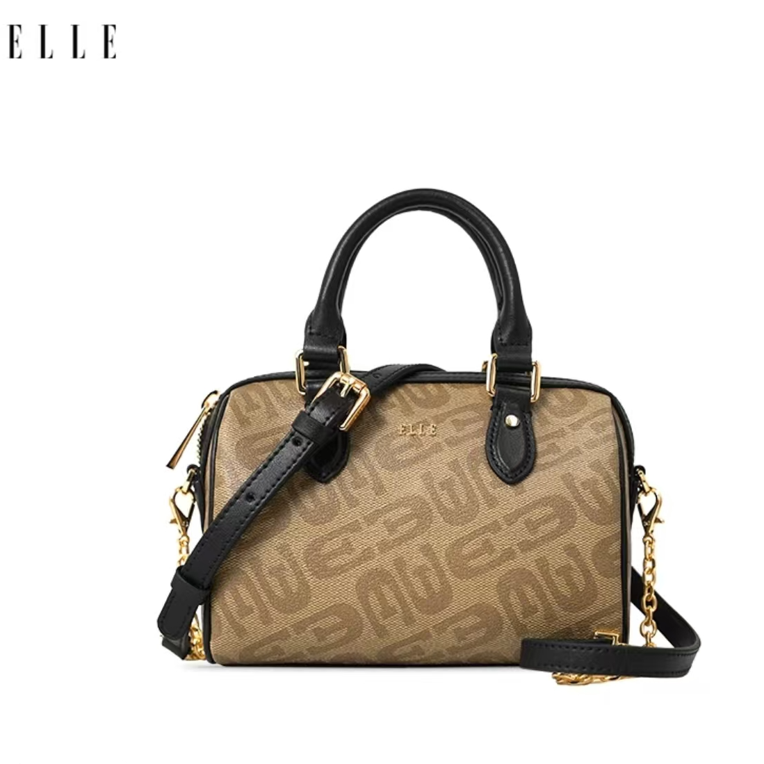 ELLE26年新款爆款【琥珀流光】女士老花时尚百搭波士顿小众斜挎包