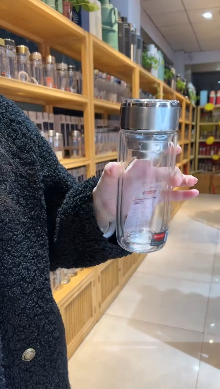 【闪购商品】双层高档300ml高硼硅茶杯1966