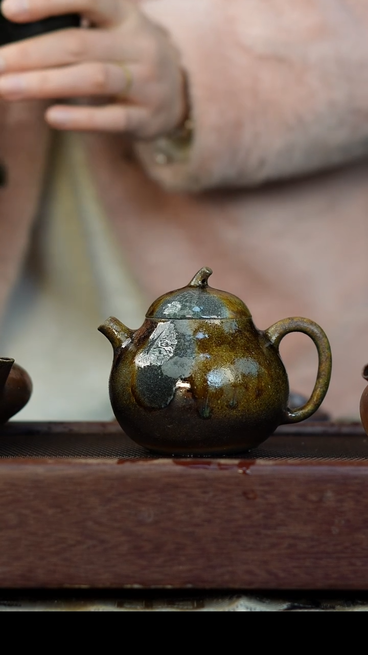 茶壶紫砂柴烧紫砂 天青茄瓜180cc