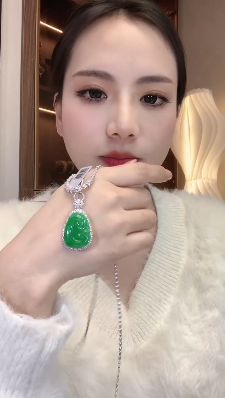 【闪购商品】翡翠吊坠(不含链)18K金镶嵌D14