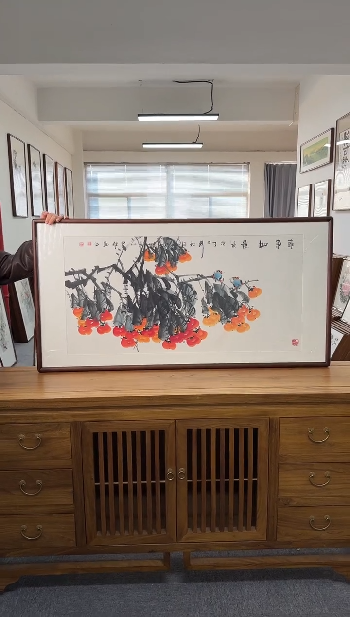 书法陈舒雅10-事事如意-63*123尺寸横版手绘同款