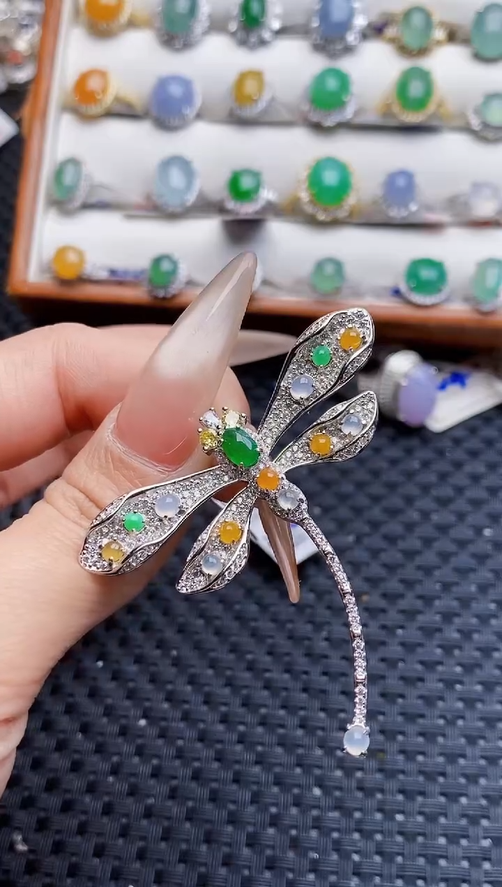 银S925镶嵌戒指翡翠3053