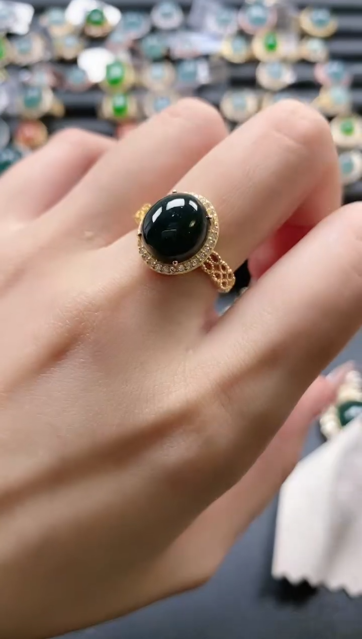 【闪购商品】翡翠戒指银S925镶嵌51511