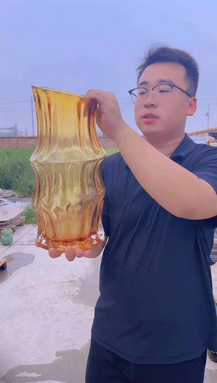 现代客厅摆件玻璃花瓶高级感