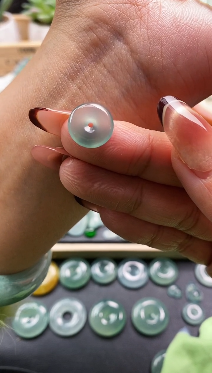 裸石翡翠杨*串平安扣  定向 杨串串