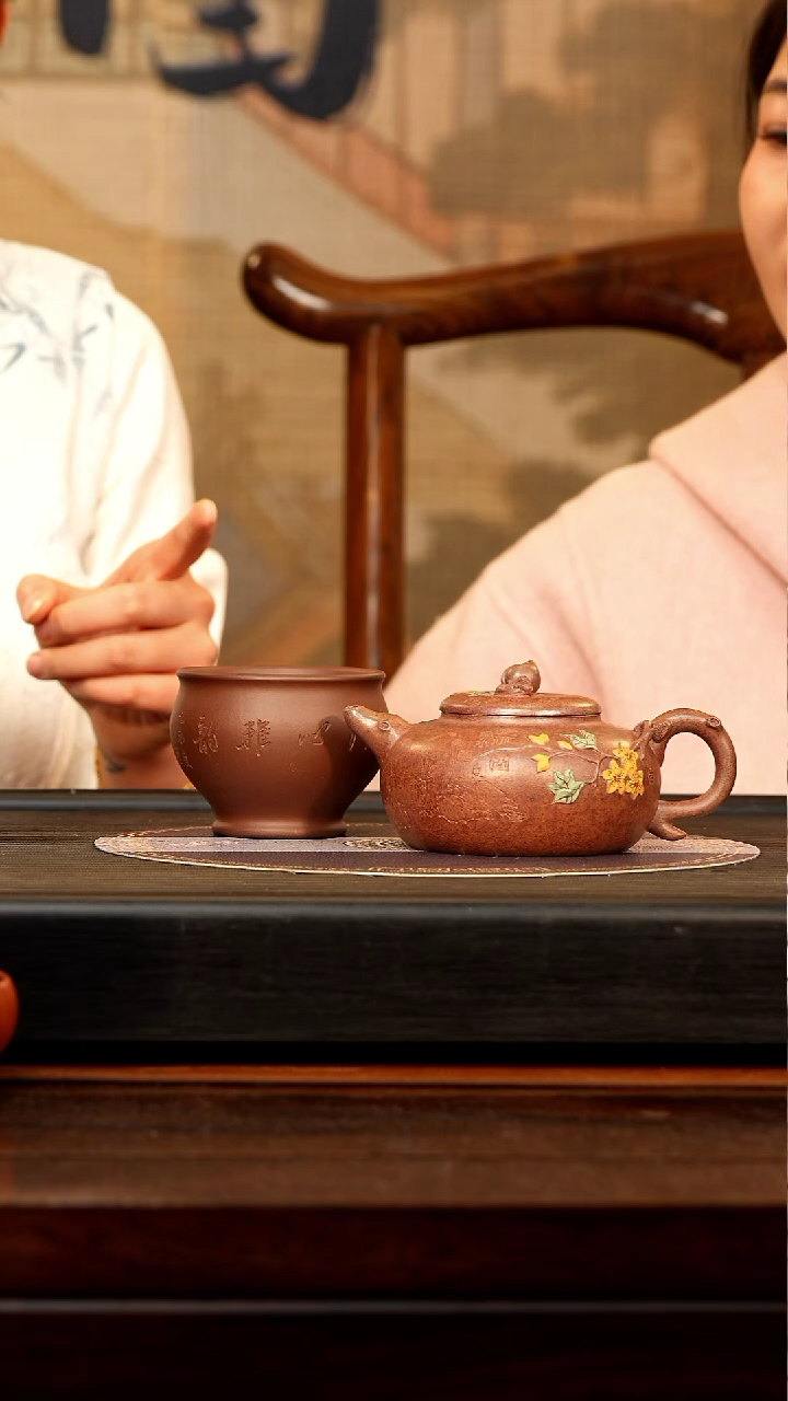 【闪购商品】紫砂茶壶JLQ 铁红砂 寿桃