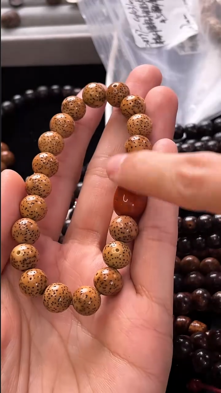 手串星月菩提精工级浅珀圆珠10手串