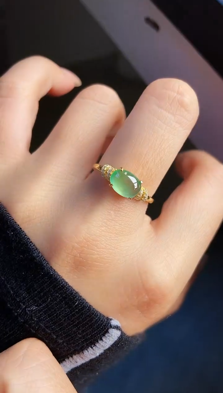 银S925镶嵌戒指翡翠12