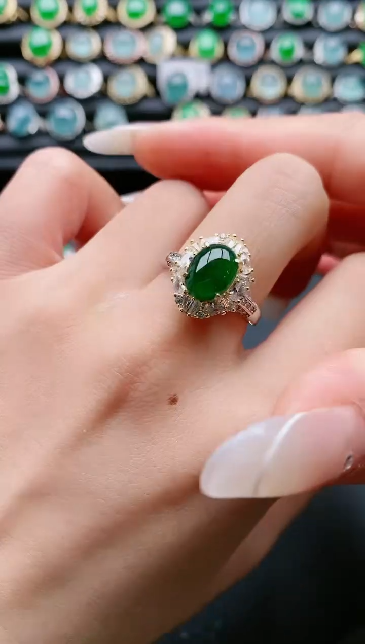 【闪购商品】翡翠戒指银S925镶嵌1111111