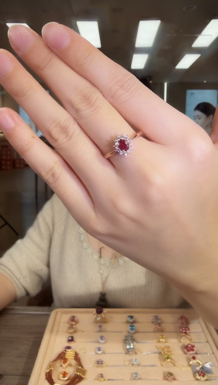 银S925镶嵌戒指红宝石09