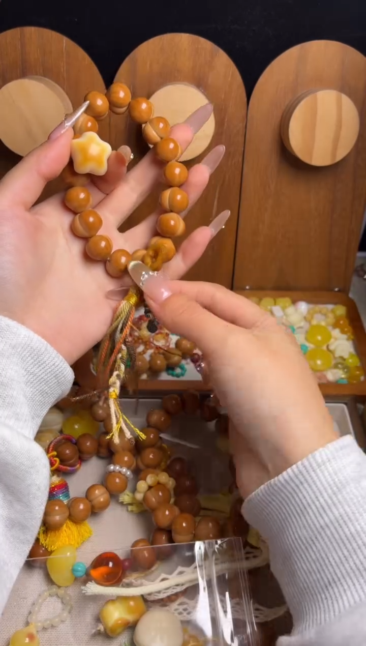手串猴头核桃星**-全品手工姬宝牙果星星橄榄核跑环藏式流苏