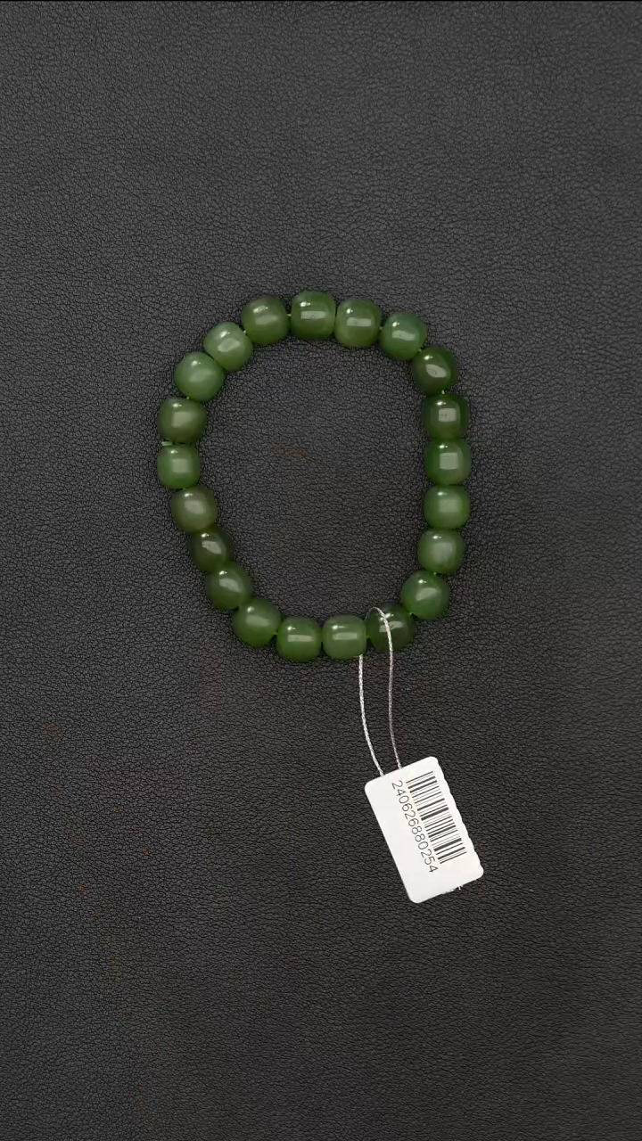 手串未镶嵌和田玉QSY036碧玉冰底老型串