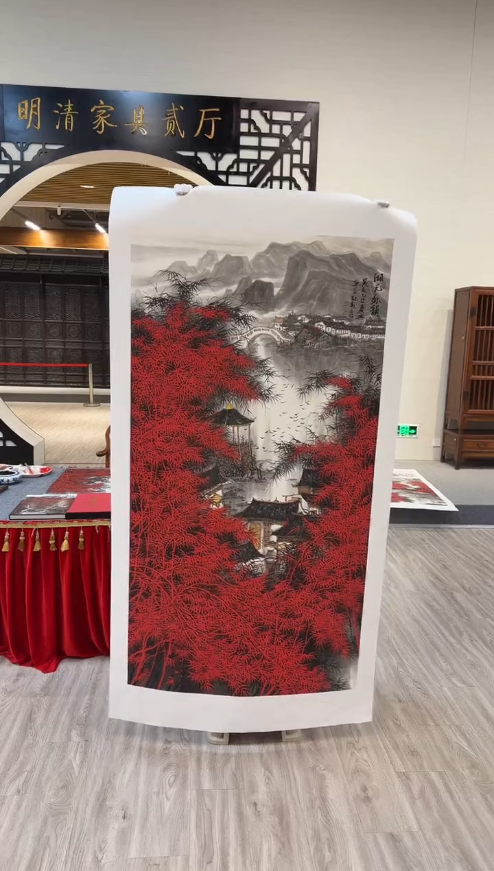 国画62《送书》赵隆轩美术馆李庆兴老师作品