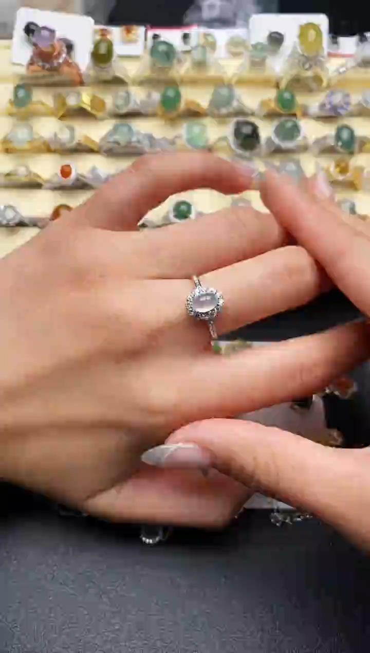 【闪购商品】翡翠戒指银S925镶嵌7777  2+