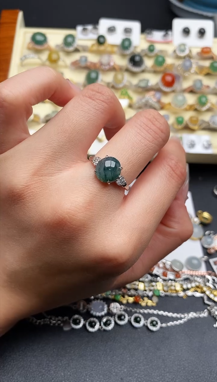 【闪购商品】翡翠戒指银S925镶嵌2222222222+5