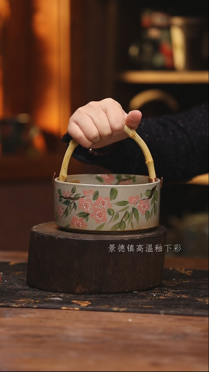 陶瓷景德镇高温釉下手绘陶瓷@L023@