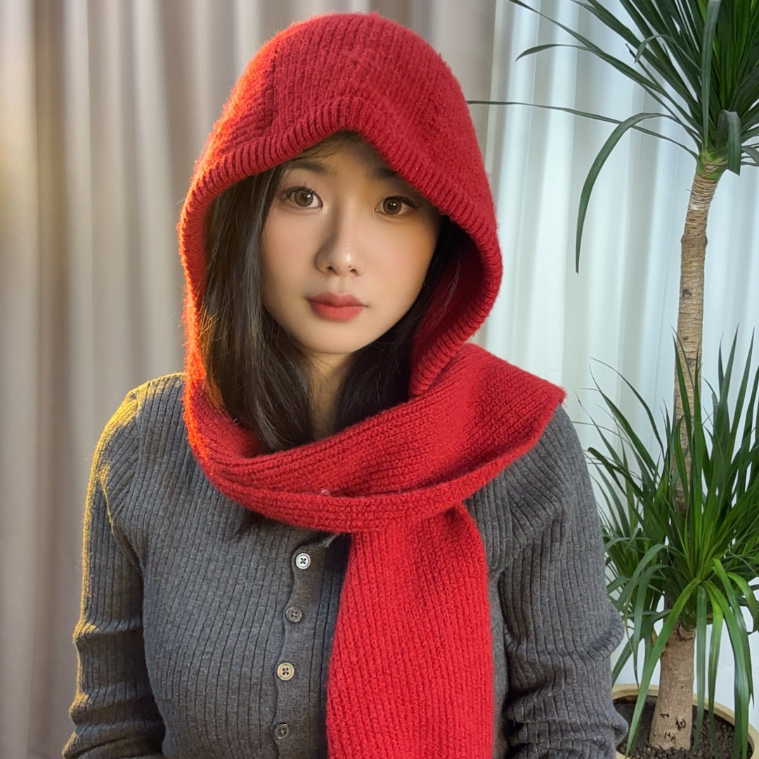 韩系ins帽子围巾一体保暖针织帽女冬季护耳巴拉克拉法帽毛线帽男