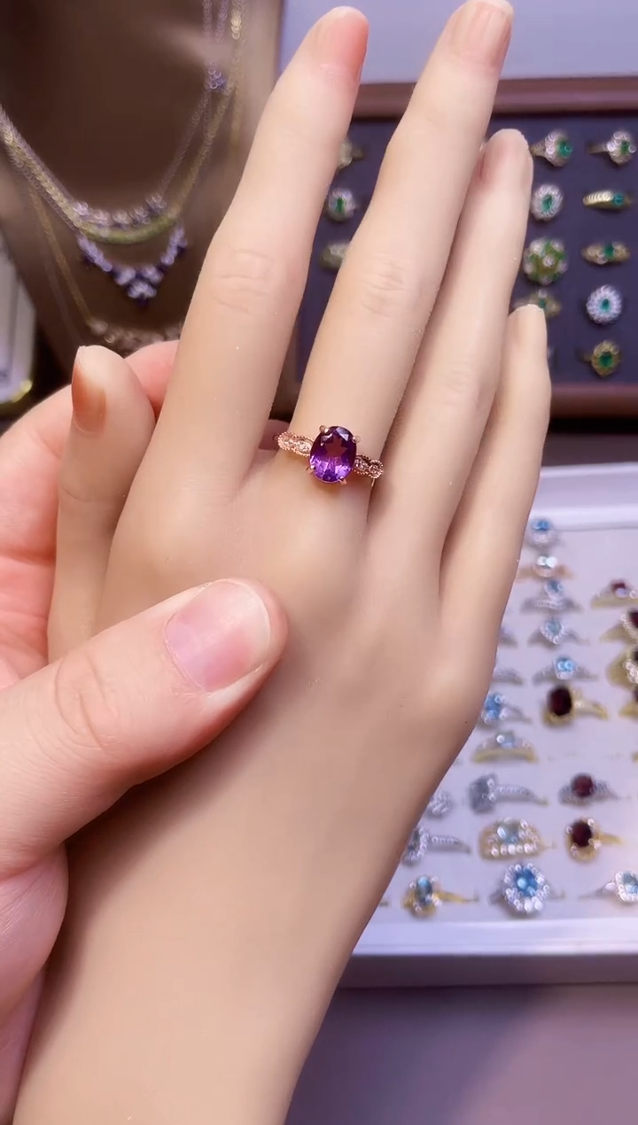 【闪购商品】紫晶戒指银S925镶嵌一枚