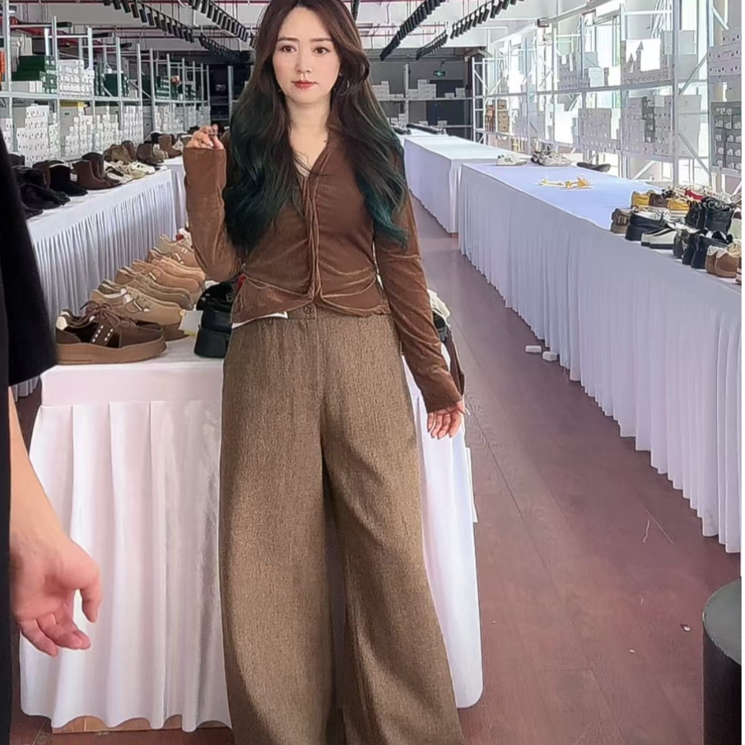 【Z】1014/250095/1140 秋冬新款垂感显瘦直筒裤女宽松休闲阔腿长裤