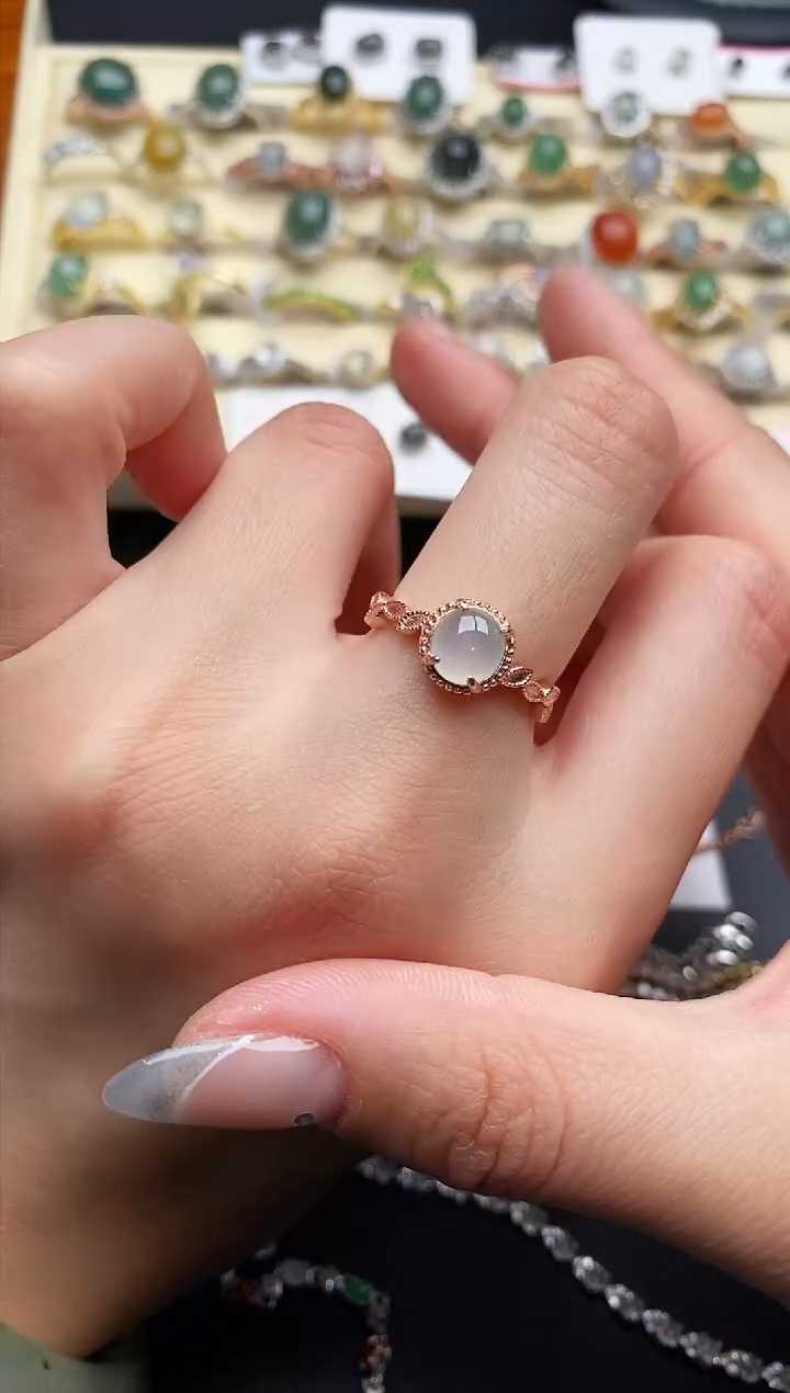 【闪购商品】翡翠戒指银S925镶嵌111111111+8