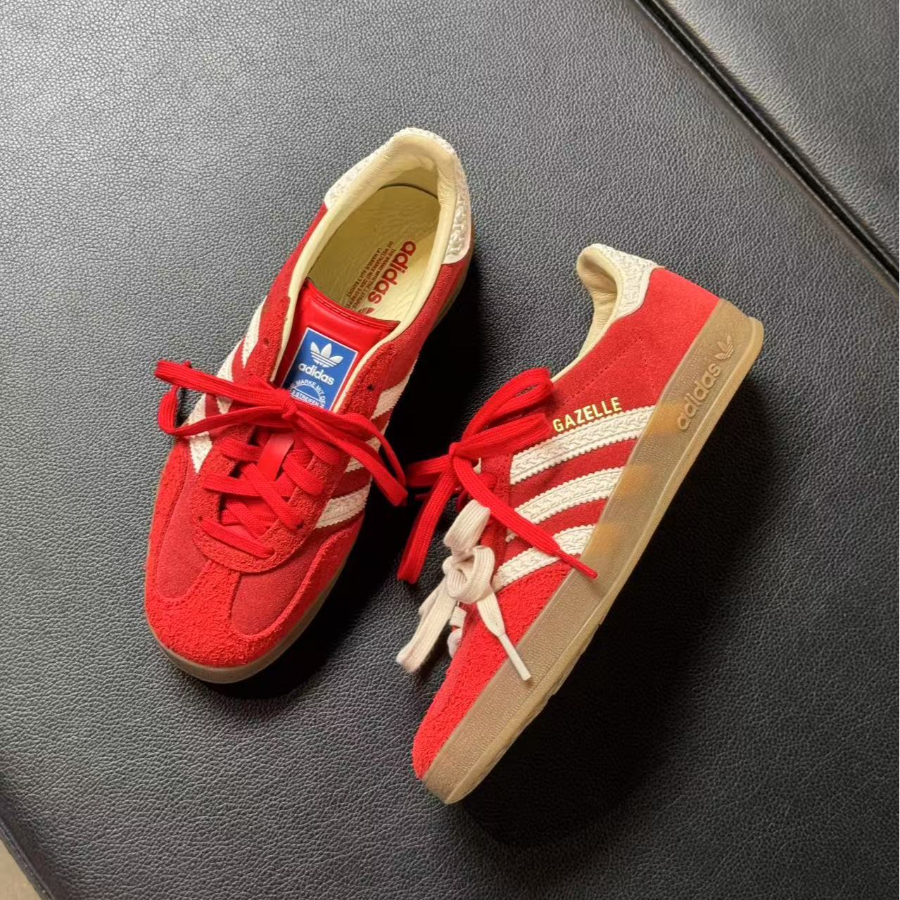 adidas阿迪达斯三叶草新GAZELLE浅猩红经典运动板鞋德训鞋IF1808