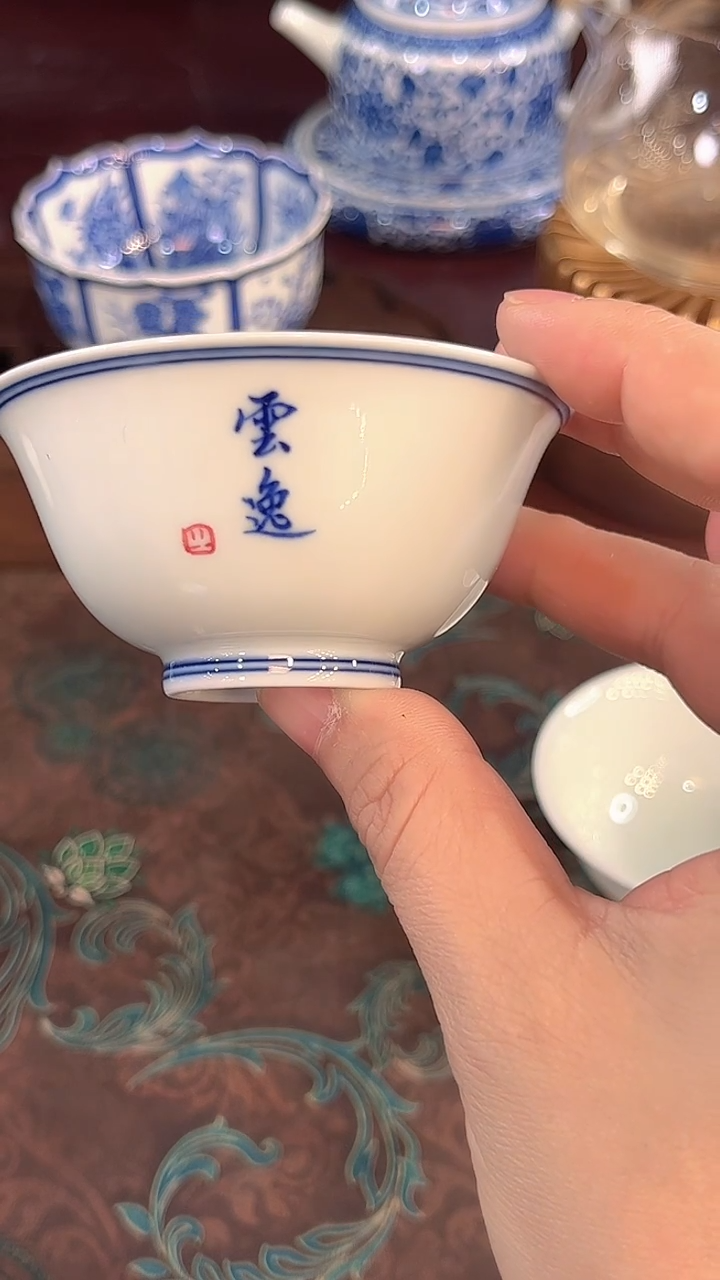 ?***?镹曰陶手工手绘柴窑茶具云逸