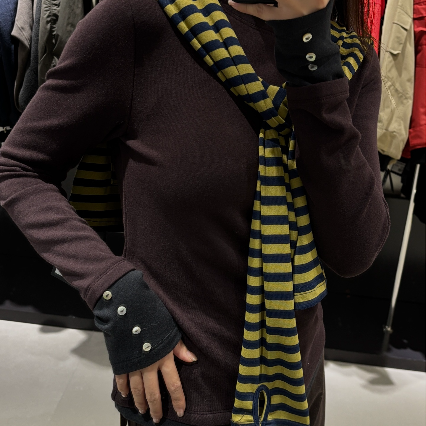 1505-纽扣假两件上衣-BOENSESI-上衣