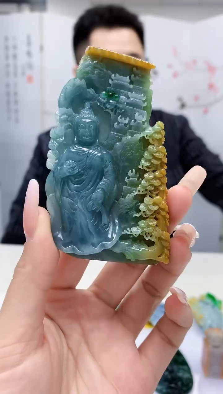 【闪购商品】定制翡翠未镶嵌5153lr-毛货挂件送底座27