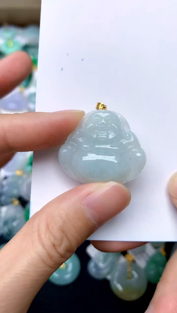 【闪购商品】翡翠颈饰18K金镶嵌7天然A货翡翠