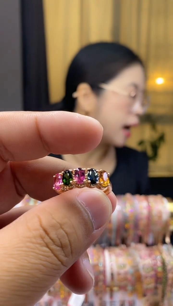【闪购商品】碧玺戒指银S925镶嵌354354354345