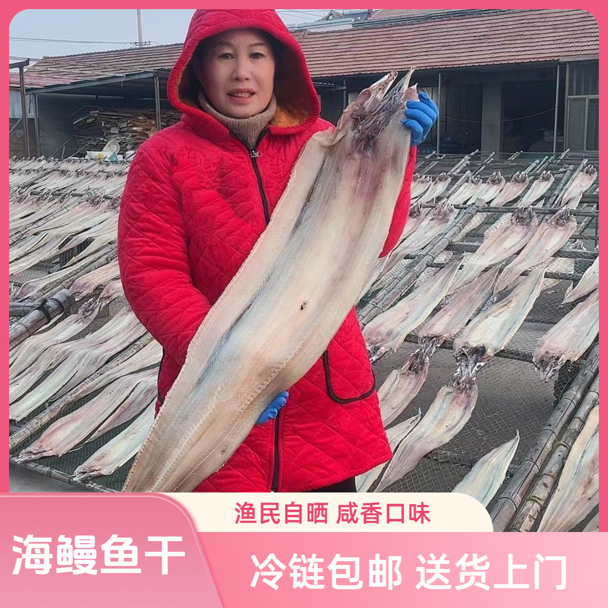 【海鳗鱼干】野生海捕鳗鱼 整条 真空包装 6-7成干 咸鱼