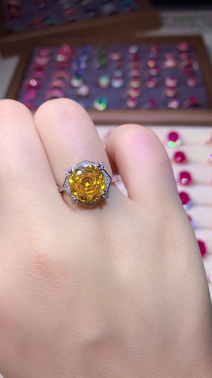 【闪购商品】彩色蓝宝石戒指银S925镶嵌000