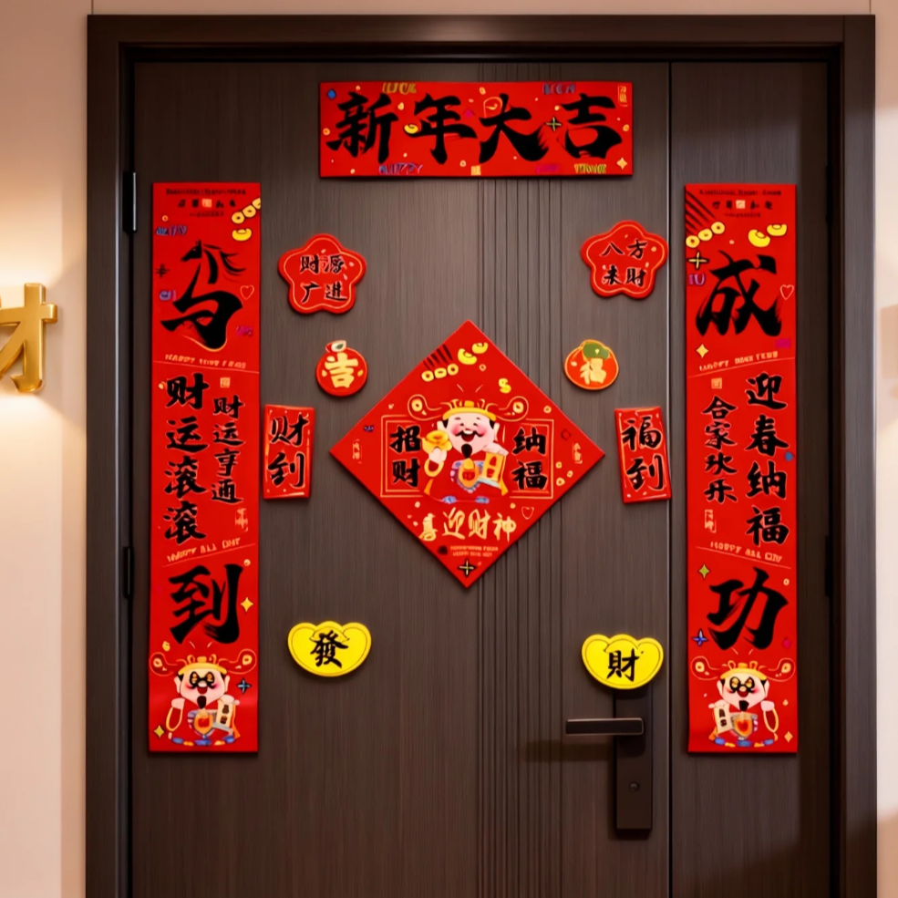 2026年新款彩马新年快乐磁吸对联