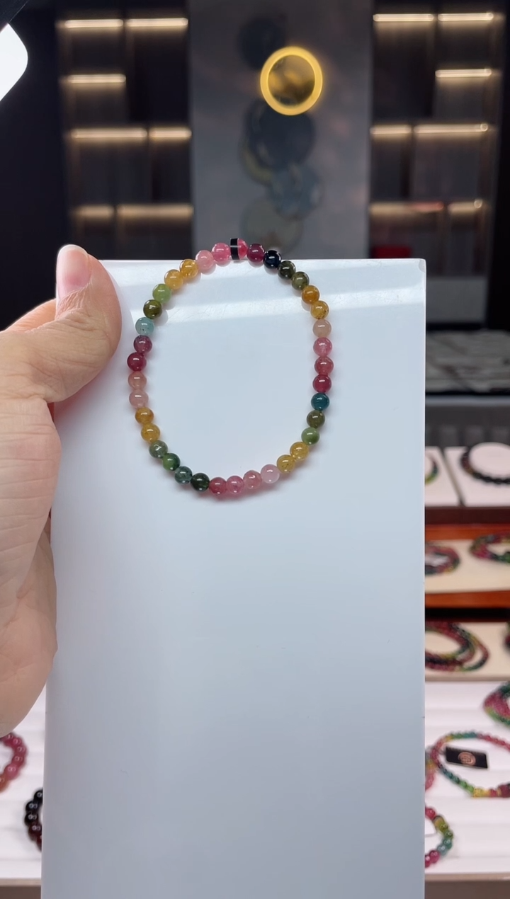 未镶嵌老矿碧玺单圈手串5mm+碧玺（多样性发一条）Q