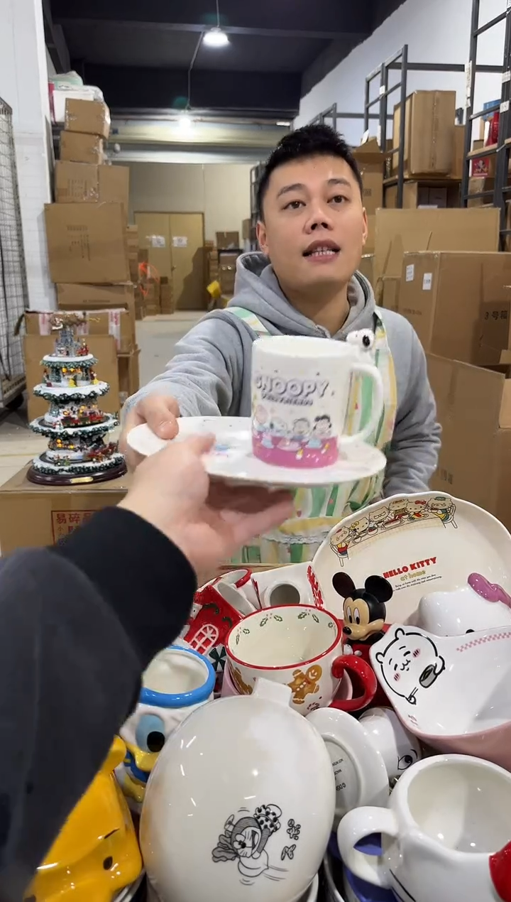 瓷片史努比一杯一碟